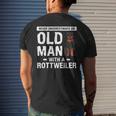 Never Underestimate An Old Man With A Rottweiler Dog Lover Mens Back Print T-shirt Gifts for Him