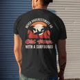 Never Underestimate An Old Man With A Surfboard Surfer Mens Back Print T-shirt Gifts for Him
