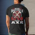 Never Underestimate An Old Man With An Axe Throwing Dad Mens Back Print T-shirt Gifts for Him