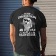 Never Underestimate An Old Man With Golden Retriever Dog Mens Back Print T-shirt Gifts for Him