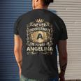 Never Underestimate Angelina Personalized Name Mens Back Print T-shirt Gifts for Him