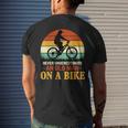 Never Underestimate Funny Quote An Old Man On A Bicycle Retr Mens Back Print T-shirt Gifts for Him