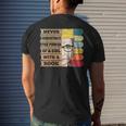 Never Underestimate Rbg Quote Feminist Lover Girl Book Gift Mens Back Print T-shirt Gifts for Him