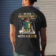 Never Underestimate The Power Bookworm Library Read Mens Back Print T-shirt Gifts for Him