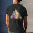 New York City Nyc Retro Watercolor Statue Of Liberty Ny City Mens Back Print T-shirt Gifts for Him
