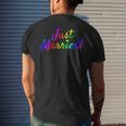 Newlywed Just Married Gay Lesbian Lgbt Wedding Honeymoon Mens Back Print T-shirt Gifts for Him