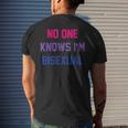 No One Knows Im Bisexual Bi Lgbt Pride Lgbtq Bi Funny Mens Back Print T-shirt Gifts for Him