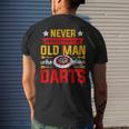 Old Dart Never Underestimate An Old Man Who Plays Darts Men's T-shirt Back Print Gifts for Him