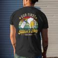 Our First Fathers Day Together Vintage New Dad Matching Mens Back Print T-shirt Gifts for Him
