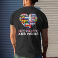 Hispanic And Proud Heart Pride Hispanic Heritage Month Men's T-shirt Back Print Gifts for Him