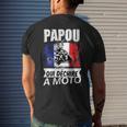 Papou Biker Mens Motorbike Gift Idea For Grandad Mens Back Print T-shirt Gifts for Him