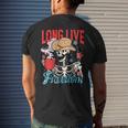 Patriotic Long Live Freedom Funny Skeleton 4Th Of July Patriotic Funny Gifts Mens Back Print T-shirt Gifts for Him
