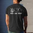 Peace Love Hockey Funny Mommy Dad Boys Girls Son Daughter Mens Back Print T-shirt Gifts for Him