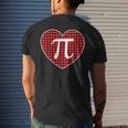 Pi Day Buffalo Plaid Heart 314 Symbol Math Nerd Gift Pi Day Funny Gifts Mens Back Print T-shirt Gifts for Him