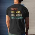 Poppy The Man The Myth The Legend Fathers Day Vintage Retro Mens Back Print T-shirt Gifts for Him