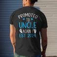 Promoted To Uncle 2024 Again Uncle New Baby Est 2024 Funny Gifts For Uncle Mens Back Print T-shirt Gifts for Him