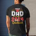 Proud Dad Of A Class Of 2024 Graduate Senior Men Family Men's Back Print T-shirt Gifts for Him