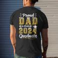 Proud Dad Of A Class Of 2024 Graduate Senior Graduation Men's T-shirt Back Print Gifts for Him