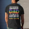 Proud Dad Of A Smartass Gay Son Funny Lgbt Pride Month Men Mens Back Print T-shirt Gifts for Him