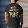 Proud Father Class Of 2023 Phd Graduate Doctorate Graduation Mens Back Print T-shirt Gifts for Him