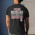 Proud Husband Of Survivor Breast Cancer Survivor Awareness Men's T-shirt Back Print Gifts for Him