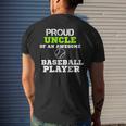 Proud Uncle Of An Awesome Baseball Player Fathers Day Mens Back Print T-shirt Gifts for Him