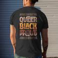 Queer Black Proud Gay Pride Blm Fist Black Lgbtq Pride Month Mens Back Print T-shirt Gifts for Him
