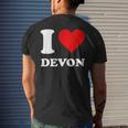 Red Heart I Love Devon Men's T-shirt Back Print Gifts for Him