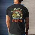 Reel Cool Papa Fishing Dad Fisherman Fathers Day Grandpa Mens Back Print T-shirt Gifts for Him