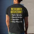 Research Assistant Miracle Worker Superhero Ninja Men's T-shirt Back Print Gifts for Him