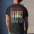 Retro Straight Outta 5Th Grade Graduation Class Of 2023 Men's Back Print T-shirt Gifts for Him
