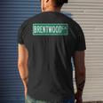 Retro Style Brentwood Ca Street Sign Men's T-shirt Back Print Gifts for Him