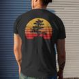 Retro Sun Minimalist Bonsai Tree Graphic Men's T-shirt Back Print Gifts for Him