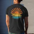 Retro Sunset Rays Wavy Vintage Retro Sunshine Sun Rays Vibes Mens Back Print T-shirt Gifts for Him