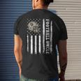 Retro Vintage American Flag Football Uncle Fathers Day Mens Back Print T-shirt Gifts for Him