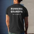 Running Grandpa Try To Keep Up Funny Runner Gift Mens Back Print T-shirt Gifts for Him