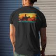 Saddle Western Cowboy Retro Vintage Western Sunset Mens Back Print T-shirt Gifts for Him