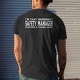 Safety Manager Job Title Employee Funny Safety Manager Mens Back Print T-shirt Gifts for Him