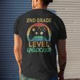 Second Grade Level Unlocked Gamer 1St Day Of School Boy Kids Mens Back Print T-shirt Gifts for Him