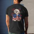 Shih Tzu Dog American Usa Flag 4Th Of July Dog Lover Owner Mens Back Print T-shirt Gifts for Him