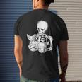 Skeleton Holding A Cat Lazy Halloween Costume Skull Men's T-shirt Back Print Gifts for Him