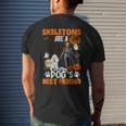 Skeletons Poodle Is Friends Funny Halloween Costume Mens Back Print T-shirt Gifts for Him