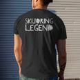 Skijoring Legend Ski Skiing Winter Sport Quote Skis Men's T-shirt Back Print Gifts for Him