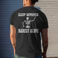Sleep Deprived Barley Alive Skeleton Men's T-shirt Back Print Gifts for Him