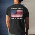 Stand For The Flag And Kneel At The Cross Patriot Mens Back Print T-shirt Gifts for Him