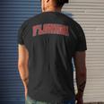 State Of Florida Pride Varsity Style Distressed Men's T-shirt Back Print Gifts for Him
