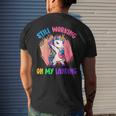 Still Working On My Landing Unicorn Mystical Unicorns Mens Back Print T-shirt Gifts for Him