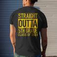 Straight Outta 5Th Grade Class Of 2023 Graduation Graduate Men's Back Print T-shirt Gifts for Him