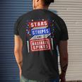 Stripes Stars And Baseball Spikes 4Th Of July Independence Mens Back Print T-shirt Gifts for Him