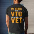 Swagazon X Vto My Heart Says Vto But My Bills Say Vet Mens Back Print T-shirt Gifts for Him